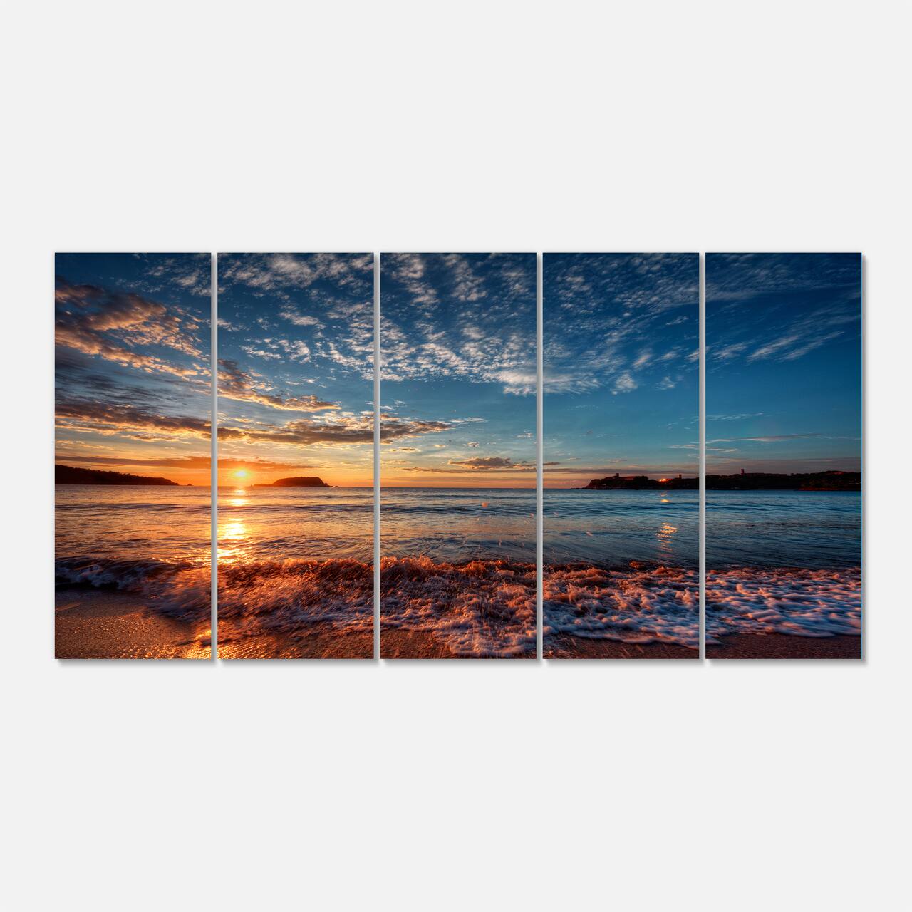 Designart - Tranquil Beach and Whimsical Clouds - Seashore Photo Canvas Art Print